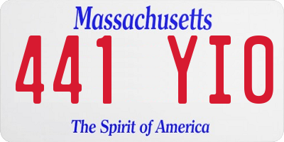 MA license plate 441YI0