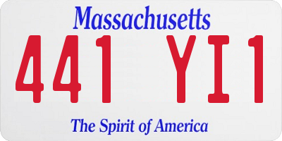 MA license plate 441YI1