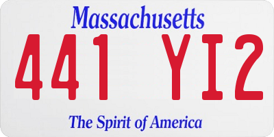 MA license plate 441YI2