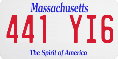 MA license plate 441YI6