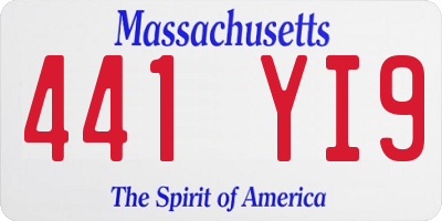 MA license plate 441YI9