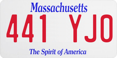 MA license plate 441YJ0