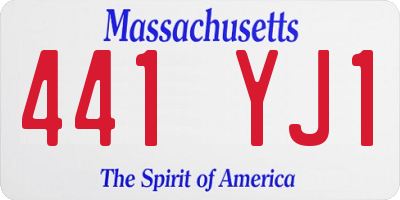 MA license plate 441YJ1