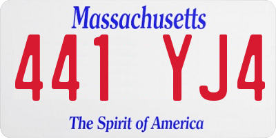 MA license plate 441YJ4