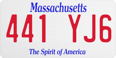 MA license plate 441YJ6