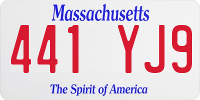 MA license plate 441YJ9