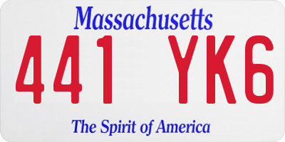 MA license plate 441YK6