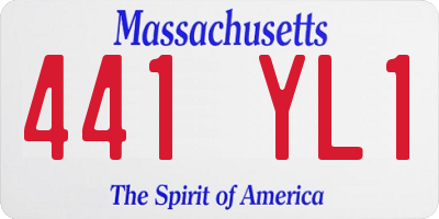 MA license plate 441YL1