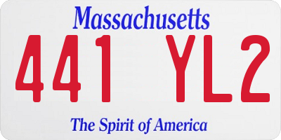 MA license plate 441YL2
