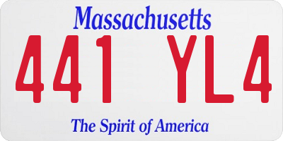 MA license plate 441YL4