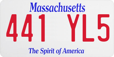 MA license plate 441YL5