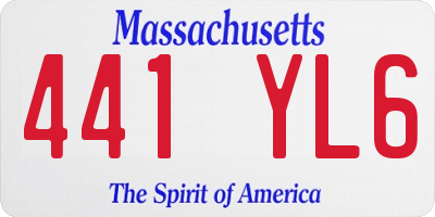 MA license plate 441YL6