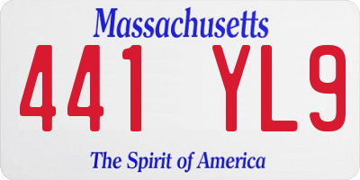 MA license plate 441YL9