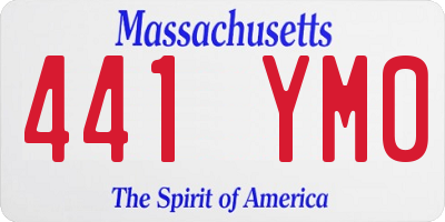 MA license plate 441YM0