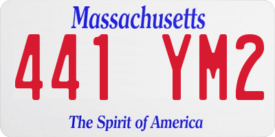 MA license plate 441YM2