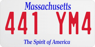 MA license plate 441YM4