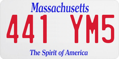 MA license plate 441YM5
