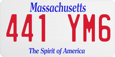 MA license plate 441YM6