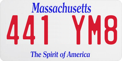 MA license plate 441YM8