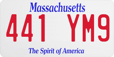 MA license plate 441YM9