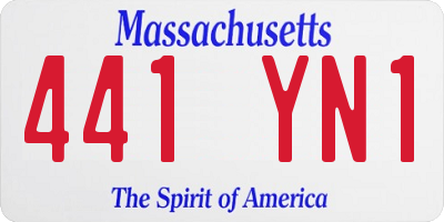 MA license plate 441YN1