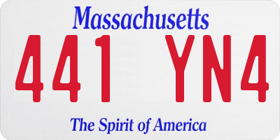 MA license plate 441YN4