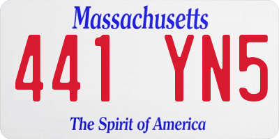 MA license plate 441YN5