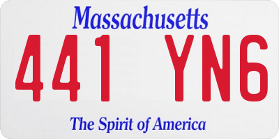 MA license plate 441YN6