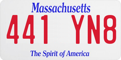 MA license plate 441YN8