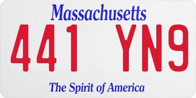 MA license plate 441YN9