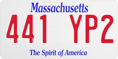 MA license plate 441YP2
