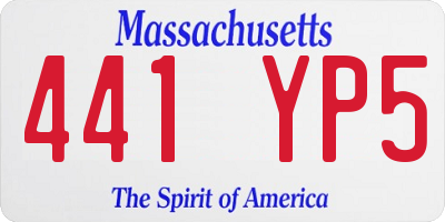 MA license plate 441YP5