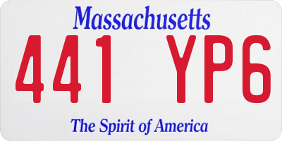MA license plate 441YP6