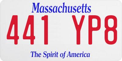 MA license plate 441YP8