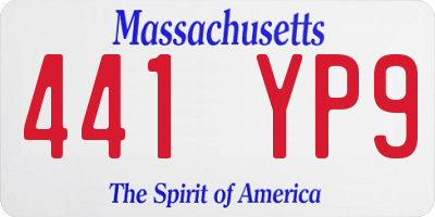 MA license plate 441YP9