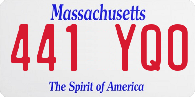 MA license plate 441YQ0