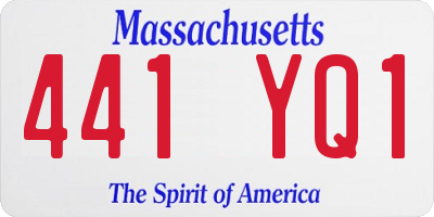 MA license plate 441YQ1