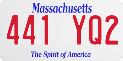 MA license plate 441YQ2