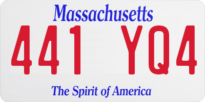 MA license plate 441YQ4
