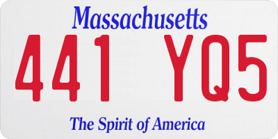MA license plate 441YQ5