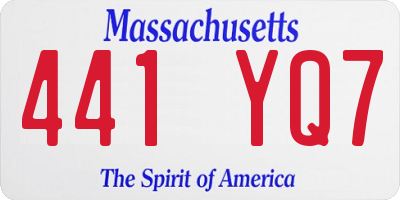 MA license plate 441YQ7