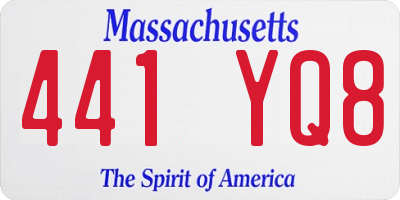 MA license plate 441YQ8