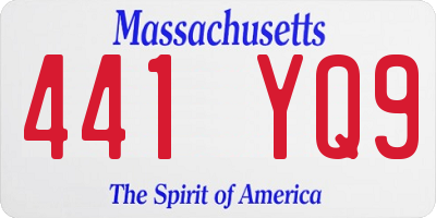 MA license plate 441YQ9