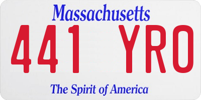 MA license plate 441YR0