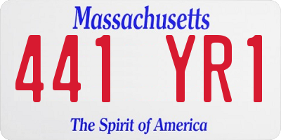 MA license plate 441YR1