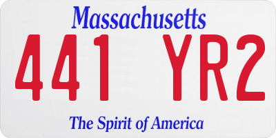 MA license plate 441YR2