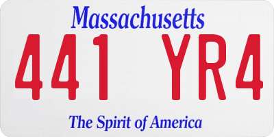 MA license plate 441YR4