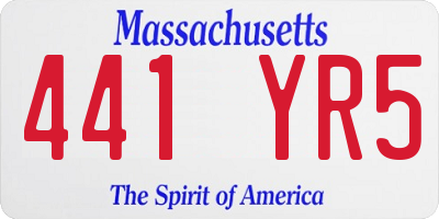 MA license plate 441YR5
