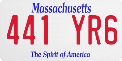 MA license plate 441YR6