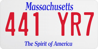 MA license plate 441YR7